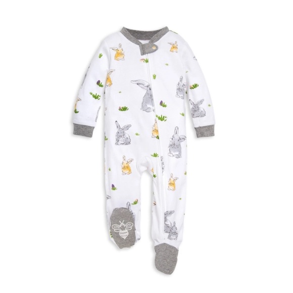 Bunny Trail Organic Cotton Loose Fit Footed Sleep & Play - Newborn - Picture 1 of 2